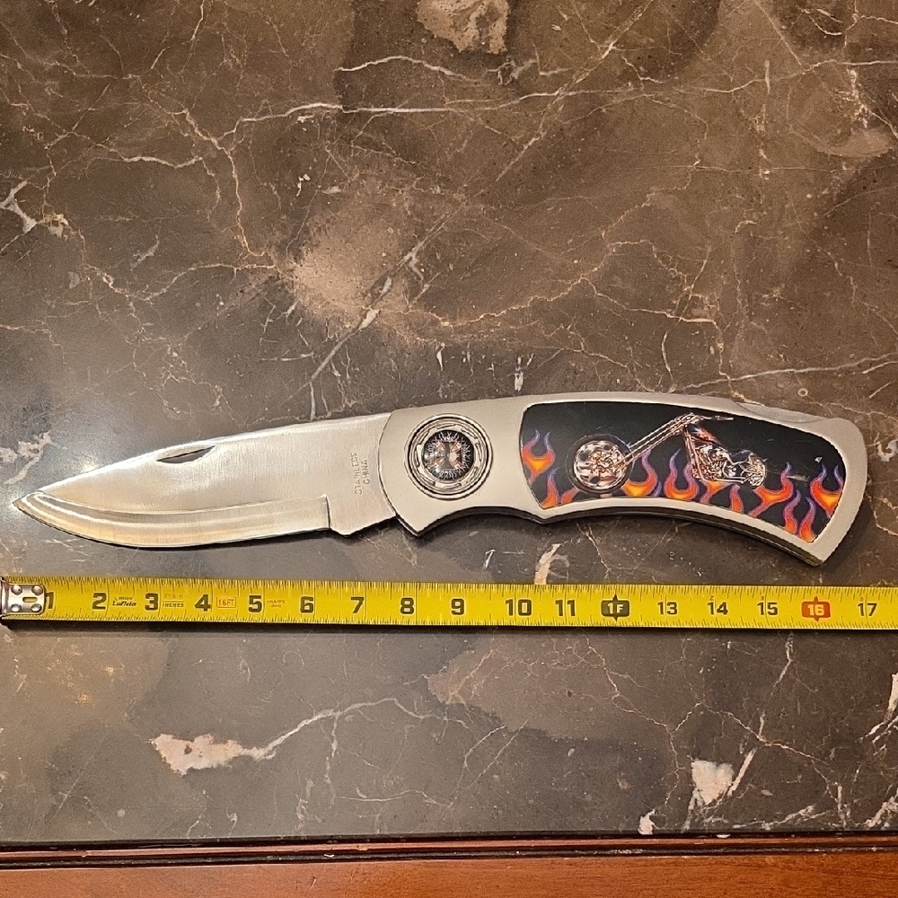 Flame Design Folding Knife